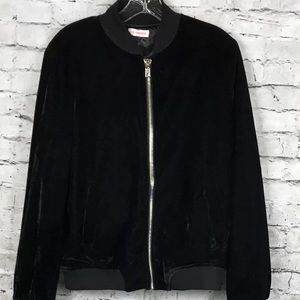 Re-named Black Velour bomber jacket‎ Large